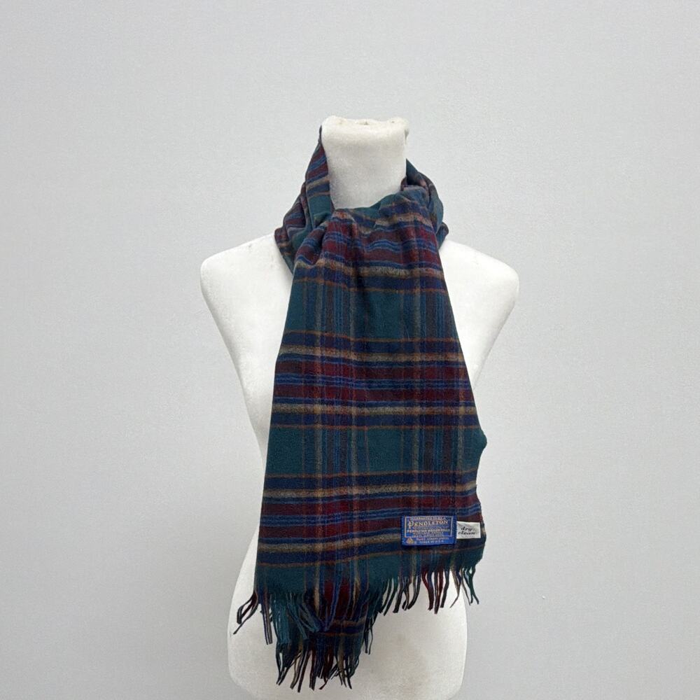 Vintage Pendleton Unisex Wool Scarf Fringe Made in USA Old Money Preppy Luxury